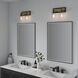 Gasol 2 Light 13 inch Matte Black/Vintage Brass Vanity Light Wall Light